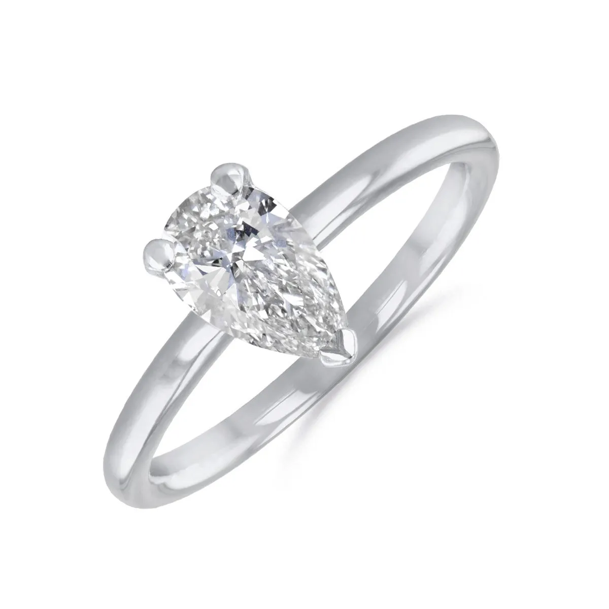 0-25ct Sofia Pear Cut Diamond Solitaire Engagement Ring | 18ct White Gold