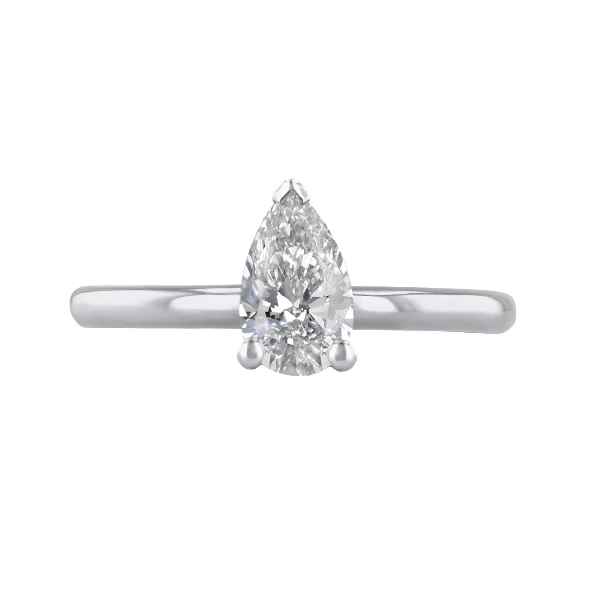 0-25ct Sofia Pear Cut Diamond Solitaire Engagement Ring | 18ct White Gold