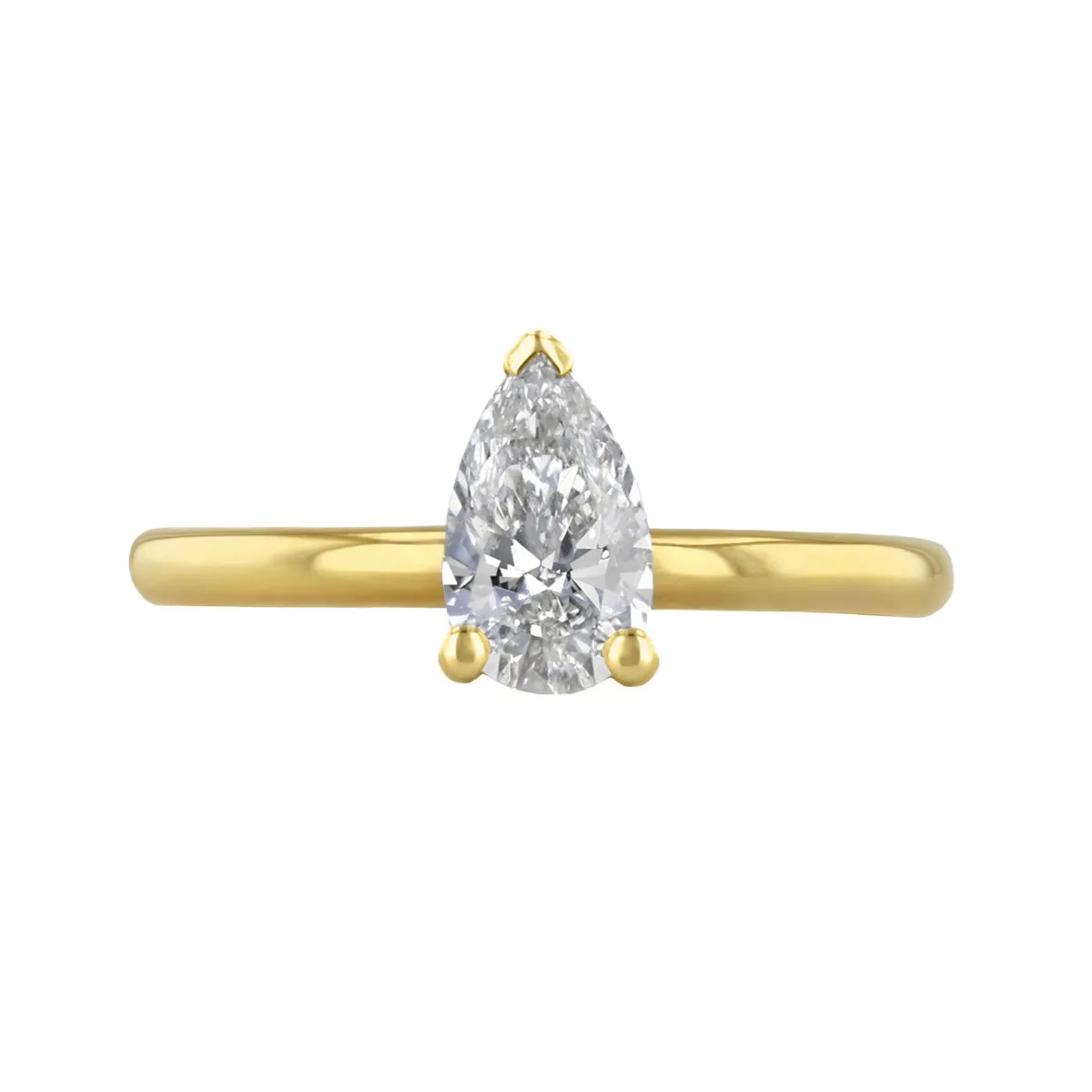 0-75ct Sofia Pear Cut Diamond Solitaire Engagement Ring | 18ct Yellow Gold