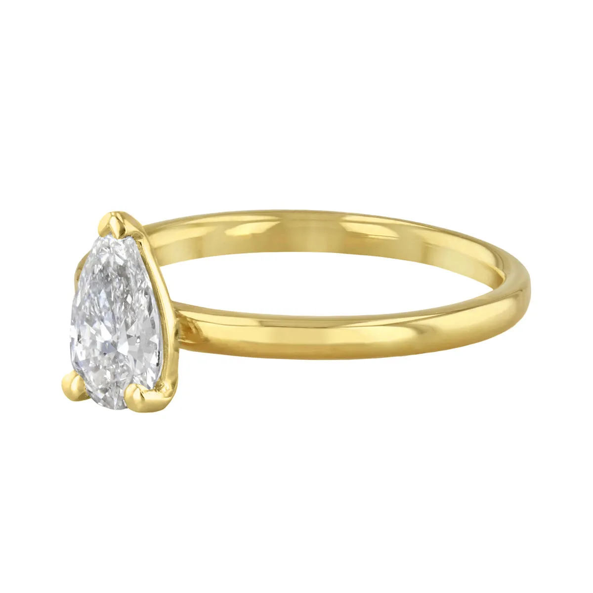 0-75ct Sofia Pear Cut Diamond Solitaire Engagement Ring | 18ct Yellow Gold