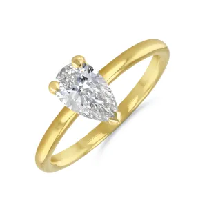 0-75ct Sofia Pear Cut Diamond Solitaire Engagement Ring | 18ct Yellow Gold