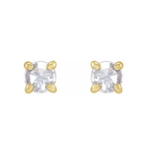 0.30ct Round Rosecut Four Prong Diamond Earrings in Solid Gold