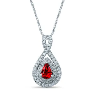 14K 0.33CT Diamond Ruby Pendant