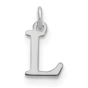 14k White Gold Cut-Out Letter L Initial Design Charm Pendant