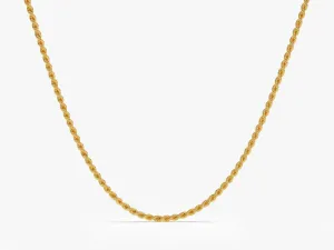 14k Yellow Gold 3.0mm Rope Chain Necklace