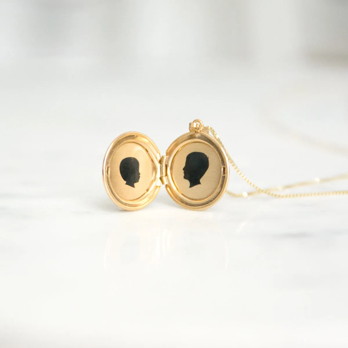 14k Yellow Gold Large Silhouette Locket