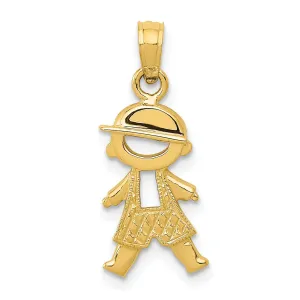 14k Yellow Gold Polished Finish Boy Pendant