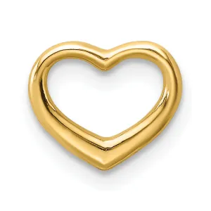 14k Yellow Gold Polished Mini Floating Heart Design Slide Pendant