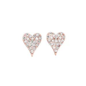 1/5 Ctw Diamond Heart Earrings in 10 Karat Rose Gold