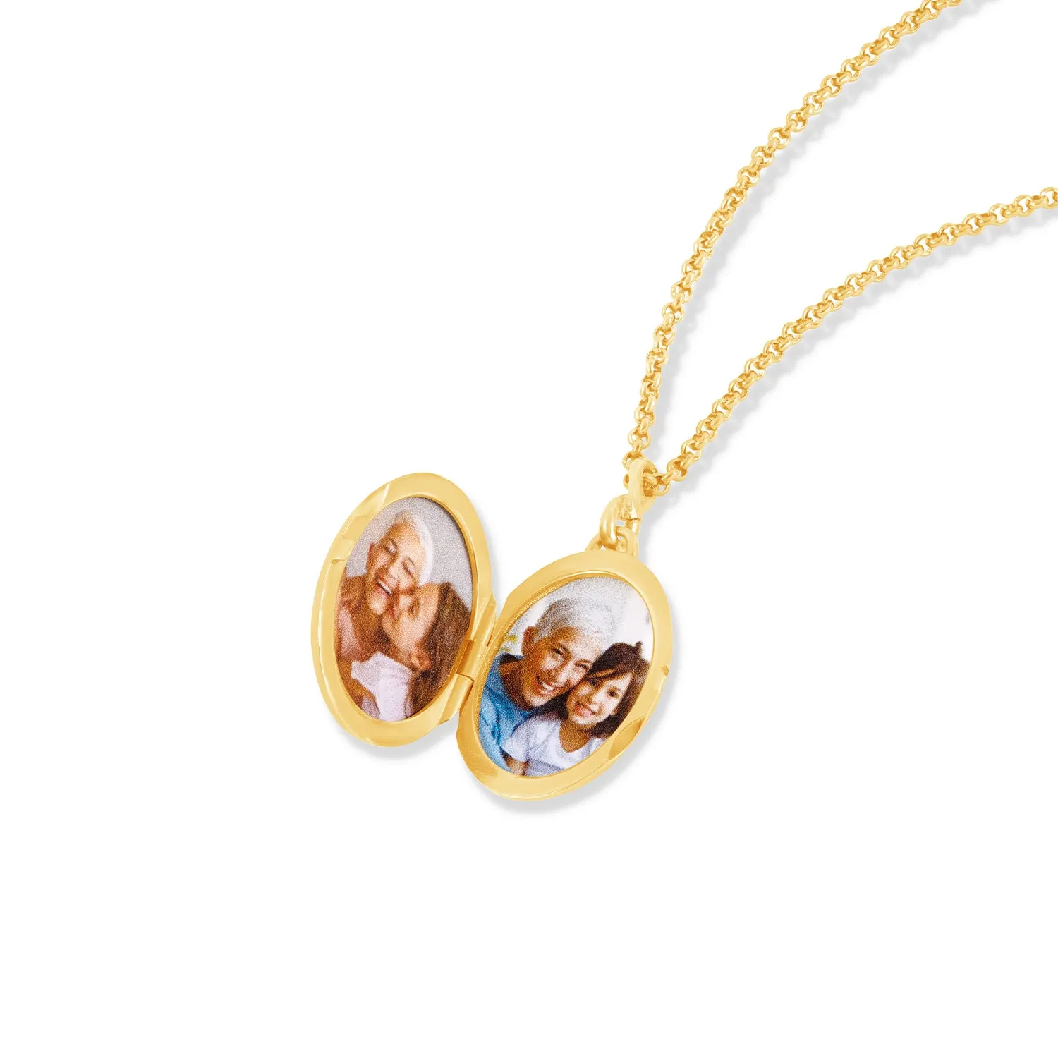 18k Oval Lumiere Locket with Diamonds