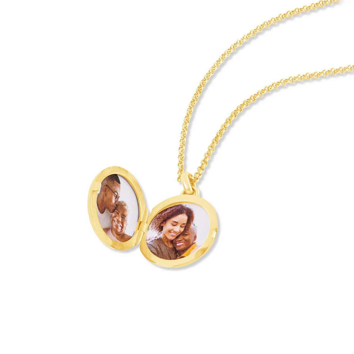 18k Round Lumiere Locket with Diamonds