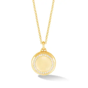 18k Round Lumiere Locket with Diamonds