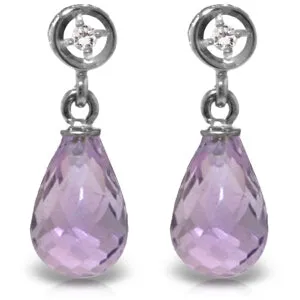 2.73 Carat 14K Solid White Gold Unfathomable Amethyst Diamond Earrings