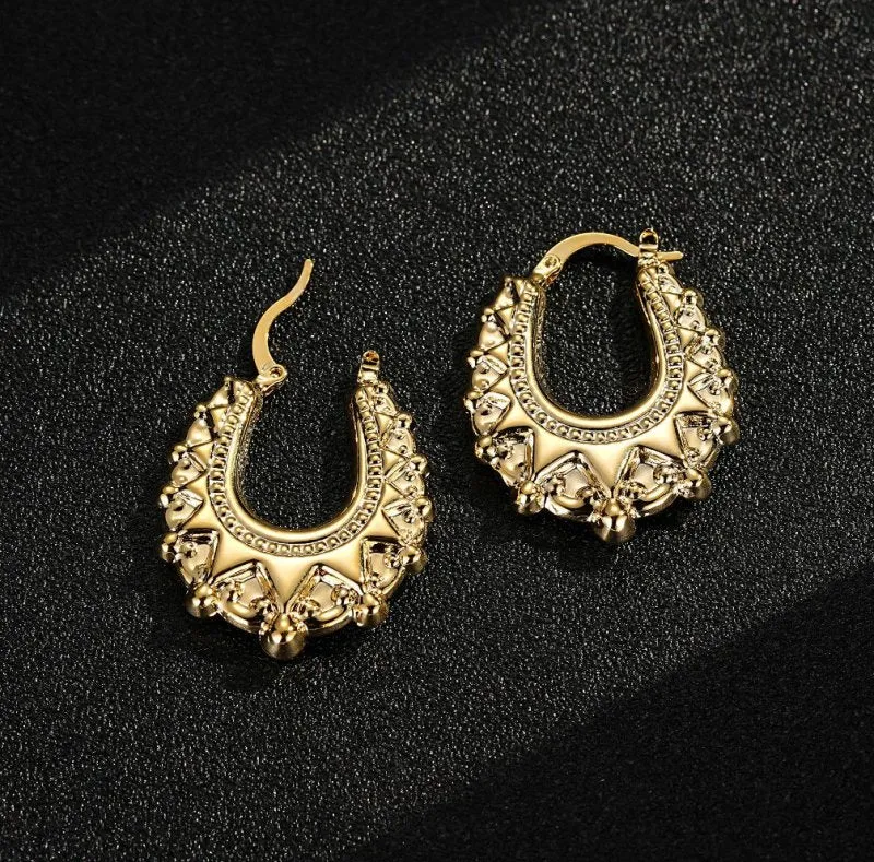 30mm Gold Filled Oval Gypsy Creole Lightweight Earrings