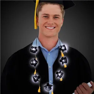 33" LED Black Graduation Caps Necklace