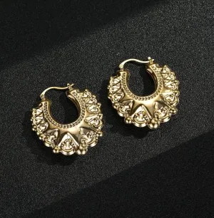 45mm Gold Filled Bonded Round Gypsy Creole Earrings