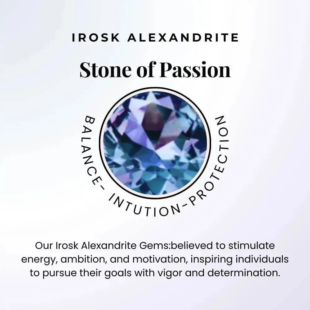 Alexandrite Round Shape Stud Earrings in 925 Sterling Silver - Irosk Australia ®