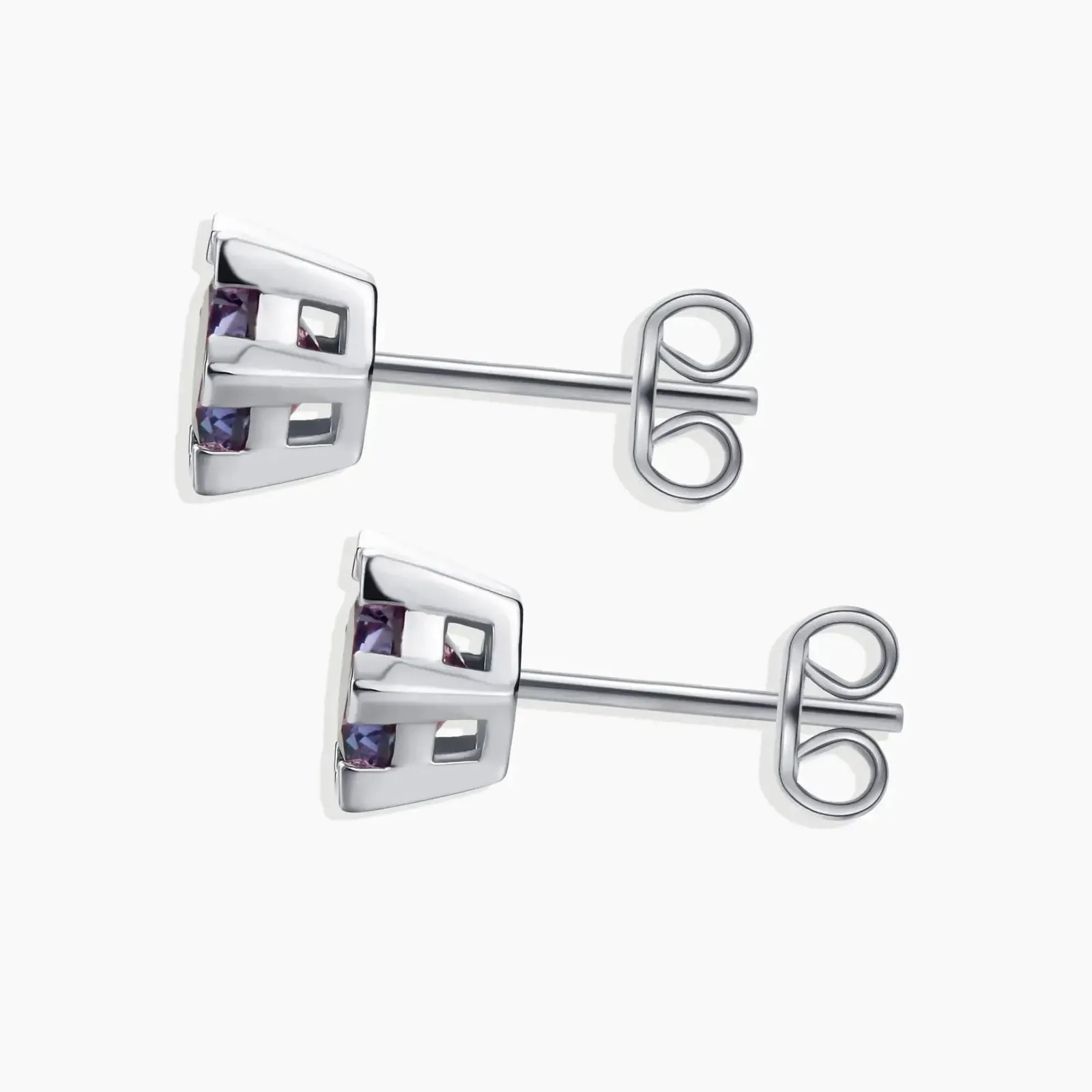 Alexandrite Round Shape Stud Earrings in 925 Sterling Silver - Irosk Australia ®