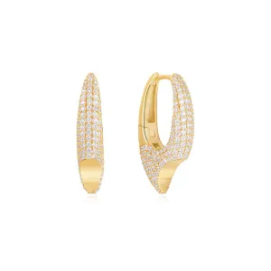 Ania Haie Gold Pavé Arrow Hoop Earrings E051-05G