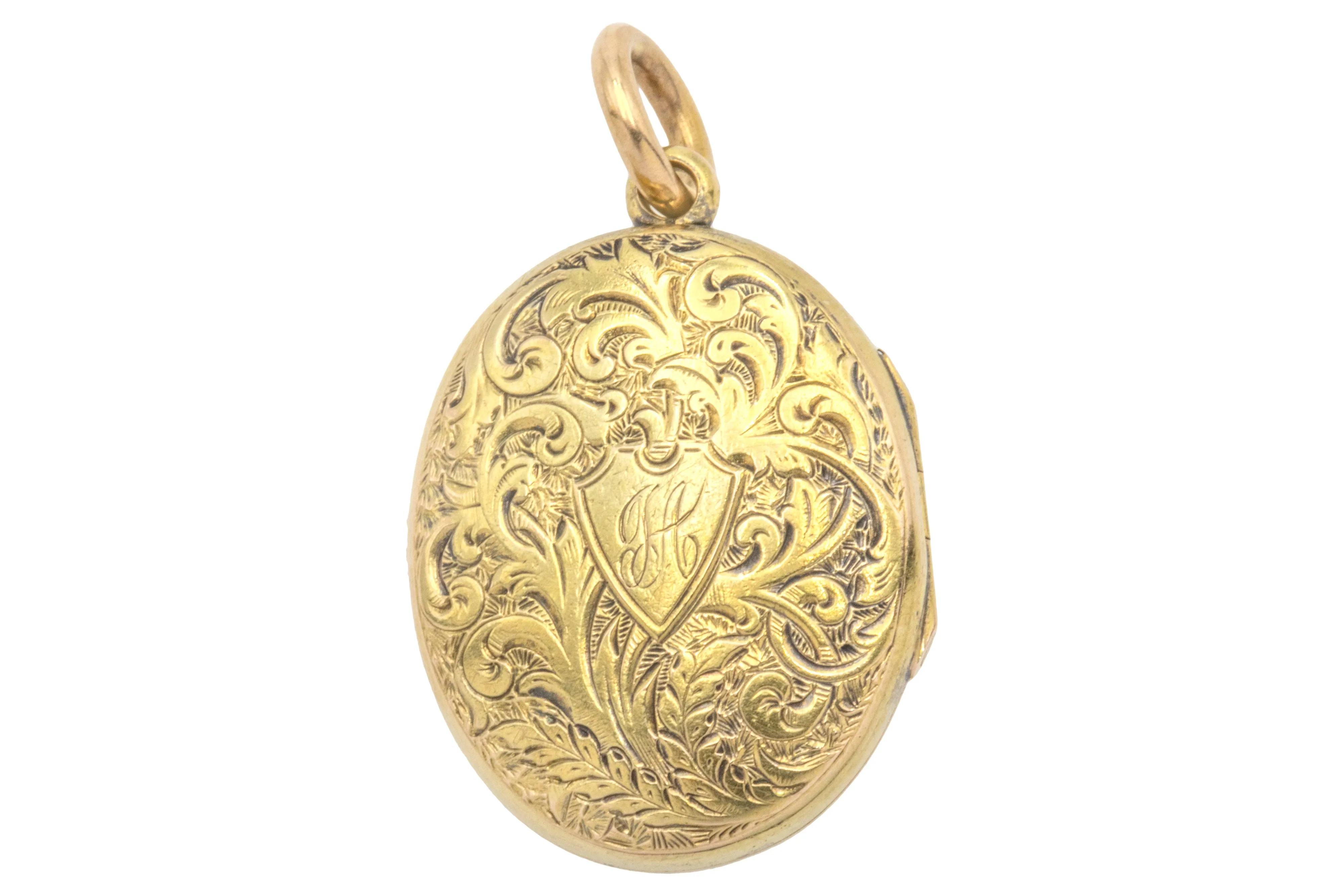 Antique 15ct Gold Engraved Buckle Locket