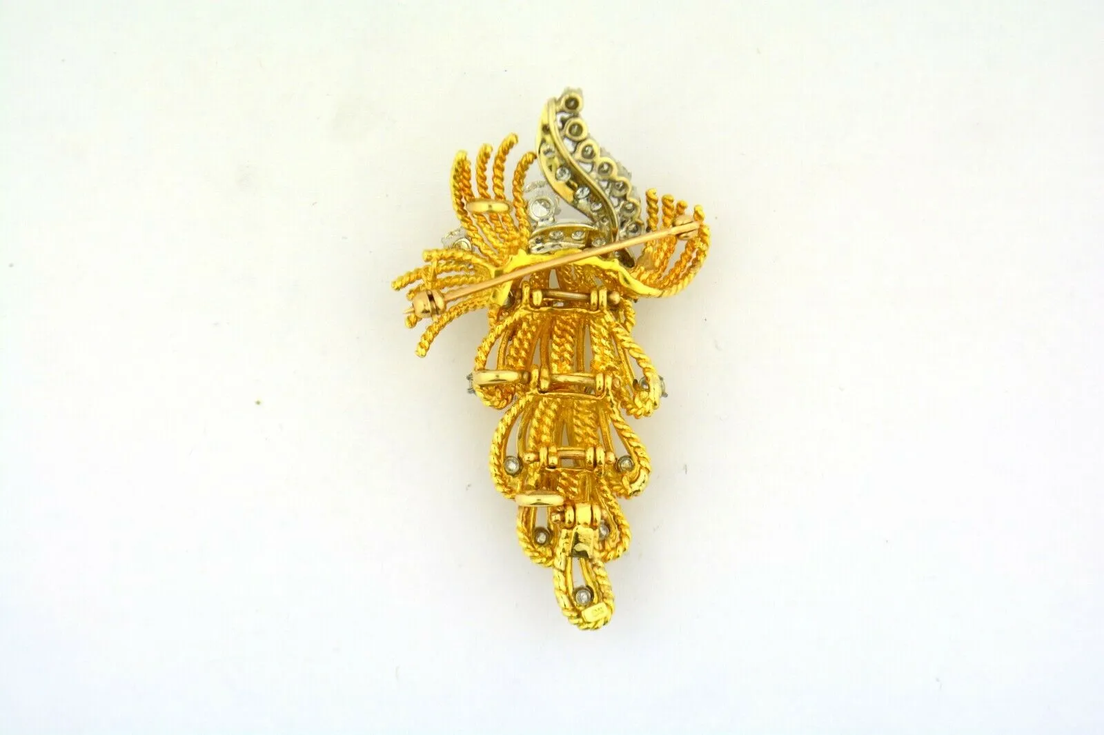 Antique Convertible Brooch Pendant Old European Cut Diamonds 18K Gold 1.6cttw