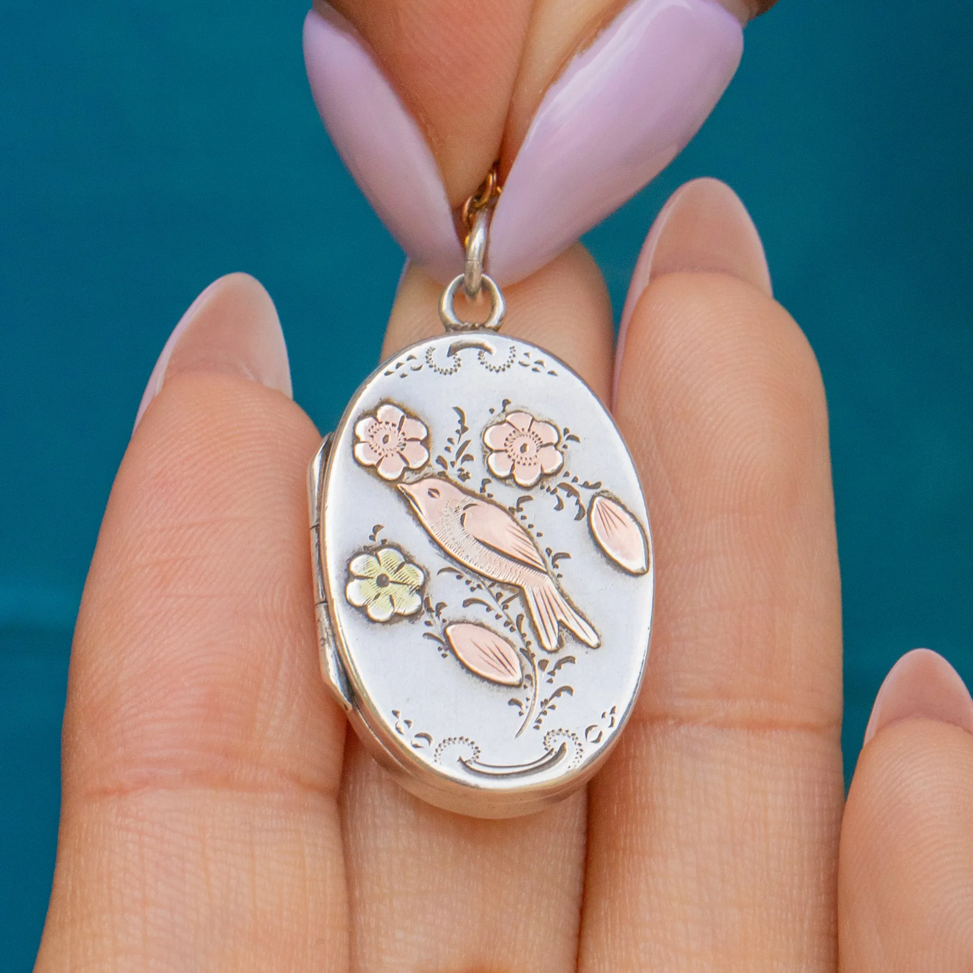 Antique Silver & Gold Oval Locket