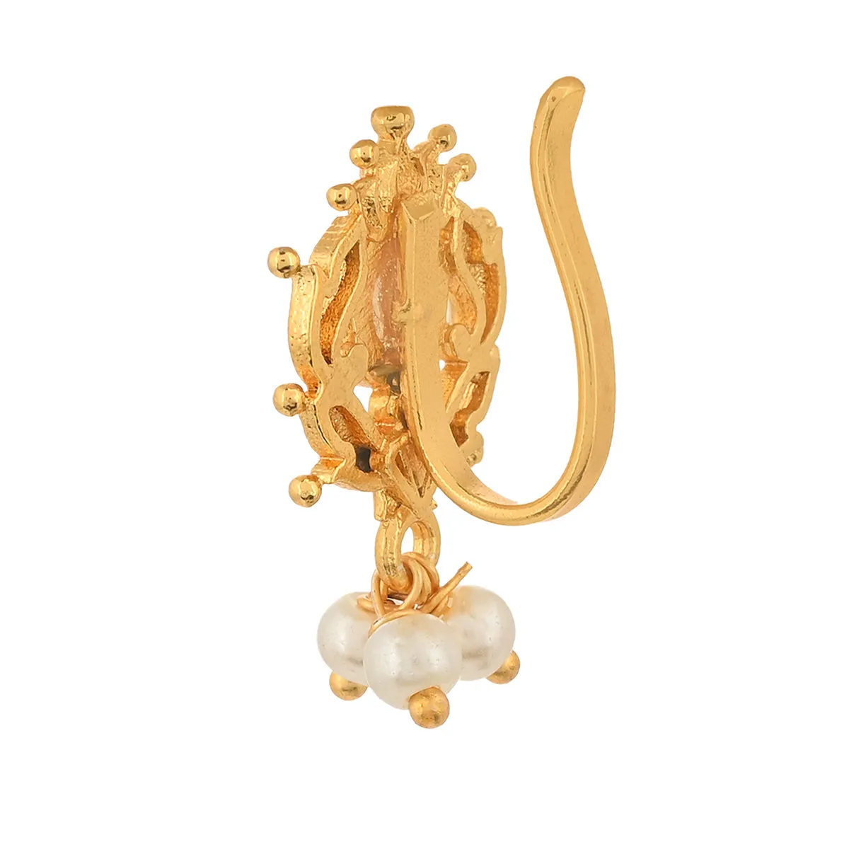 Apsara Dainty Gold Plated Nose Ring By Voylla