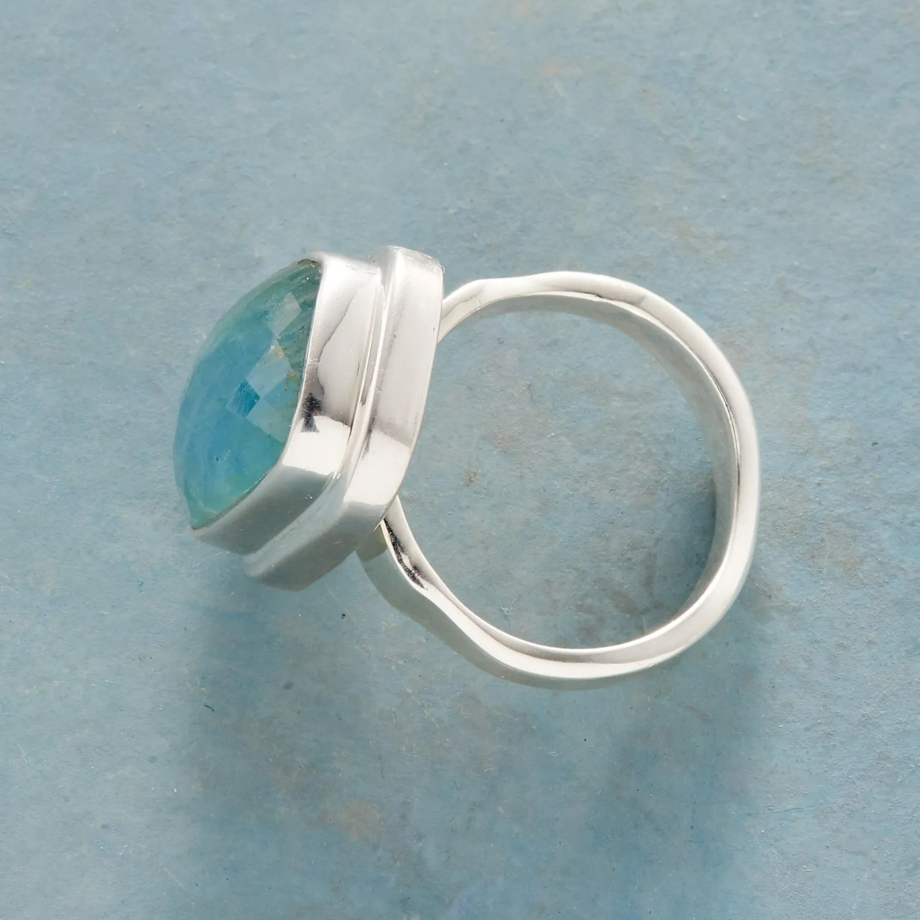 Aqua Harlequin Ring