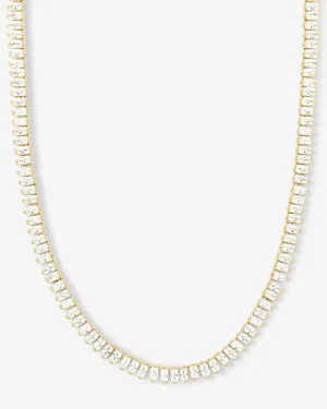 Baby "She's So Fine" Tennis Necklace 18" - Gold|White Diamondettes