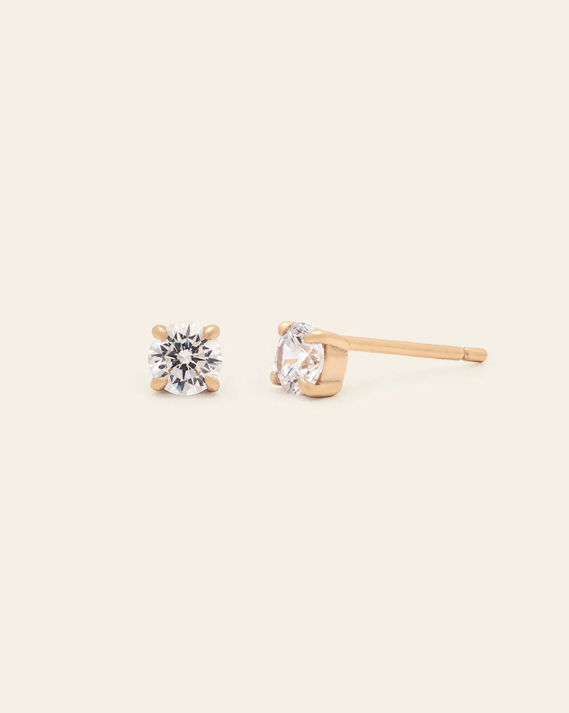 Bari Solitaire Studs - Gold Vermeil