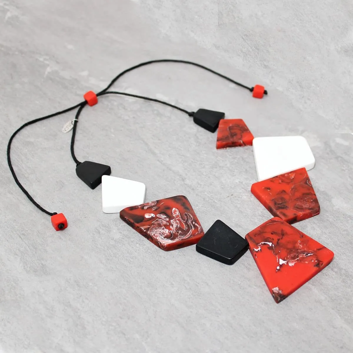 Black and Red Florence Statement Necklace