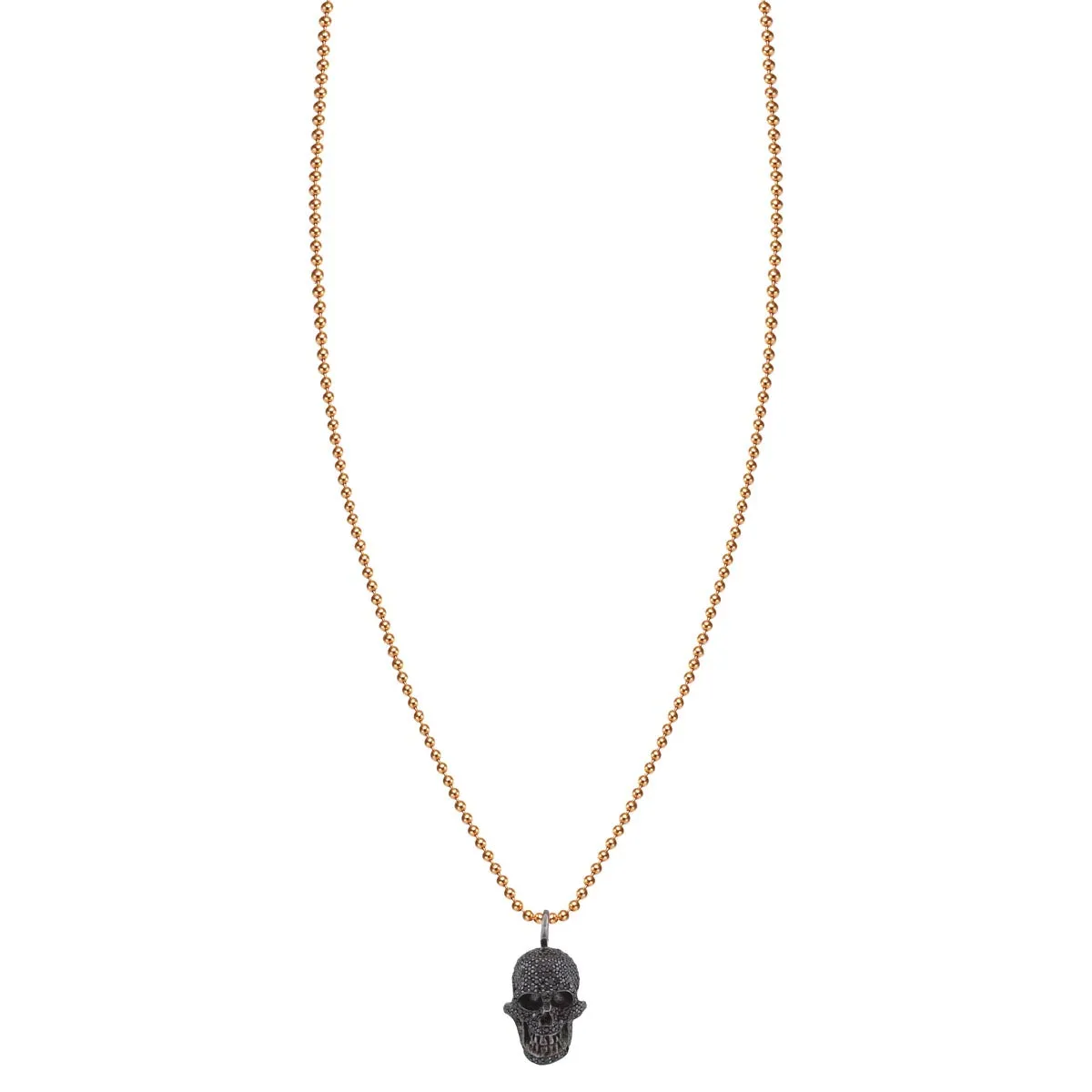 Black Diamond & Gold Skull Necklace