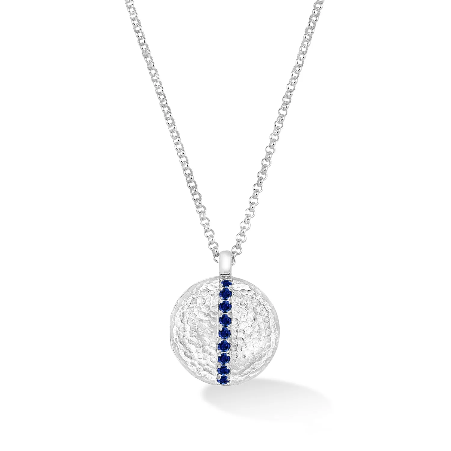 Blue Sapphire 16mm Round Lumiere Locket