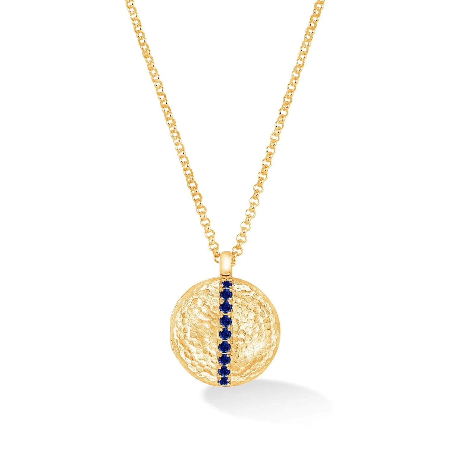 Blue Sapphire 16mm Round Lumiere Locket