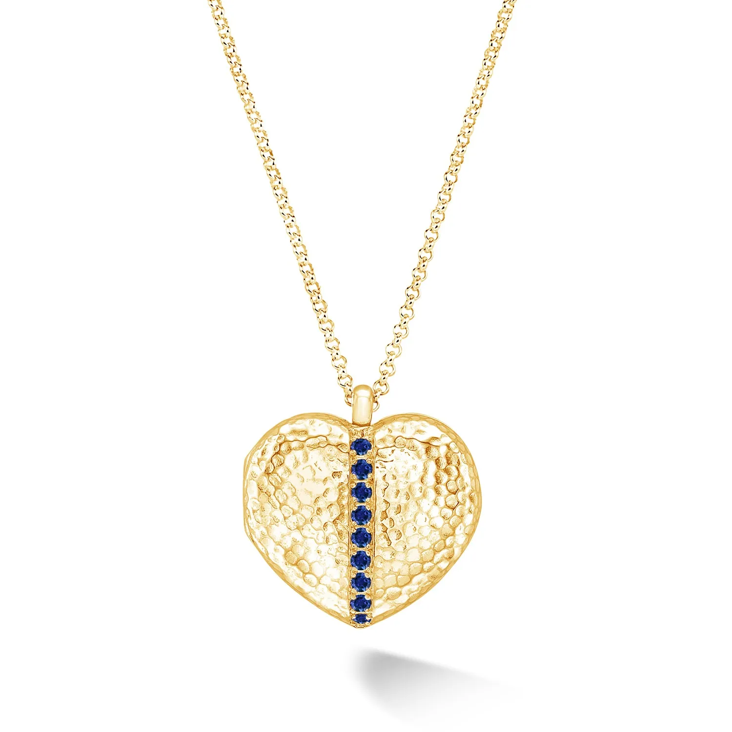 Blue Sapphire 23mm Heart Lumiere Locket