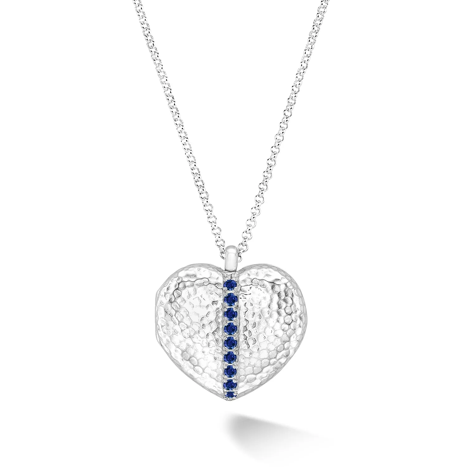 Blue Sapphire 23mm Heart Lumiere Locket