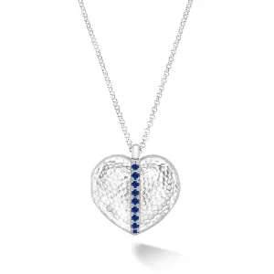 Blue Sapphire 23mm Heart Lumiere Locket