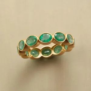 Bubble Bezel Emerald Ring