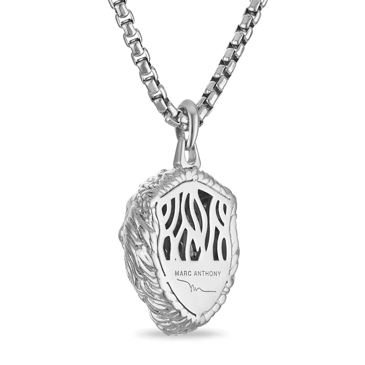 Bulova Marc Anthony Collection Sterling Silver and 1/10 CTW Diamond Lion Pendant