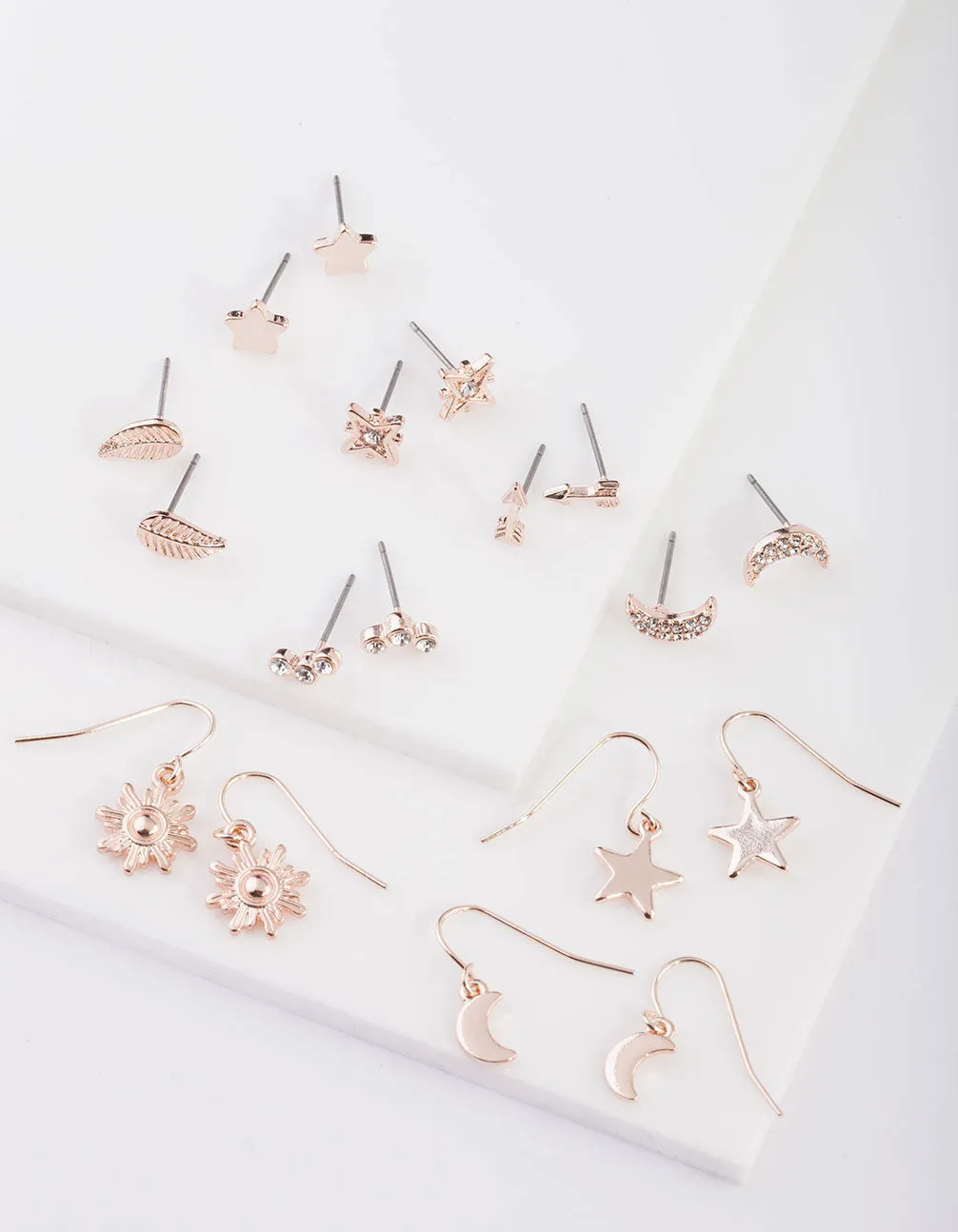 Celestial Rose Gold Earring 9-Pack