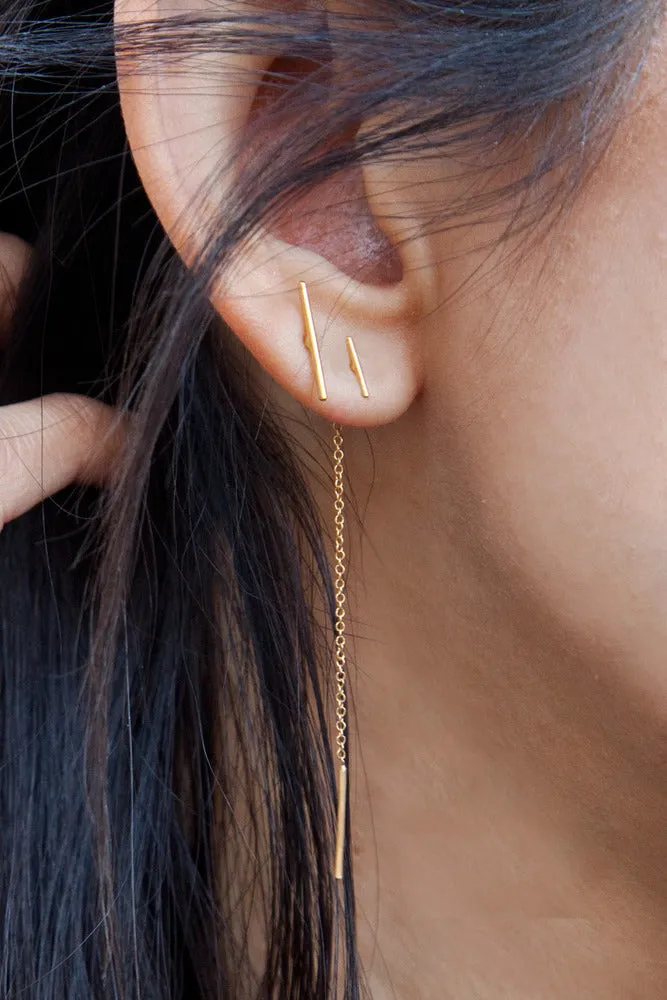 Chan Luu Gold Bar Chain Thread Earrings