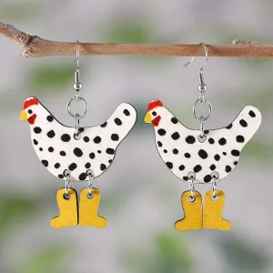 Chicken in Boots Earrings