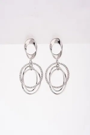 Clementine White Gold Plating Earrings - Silver