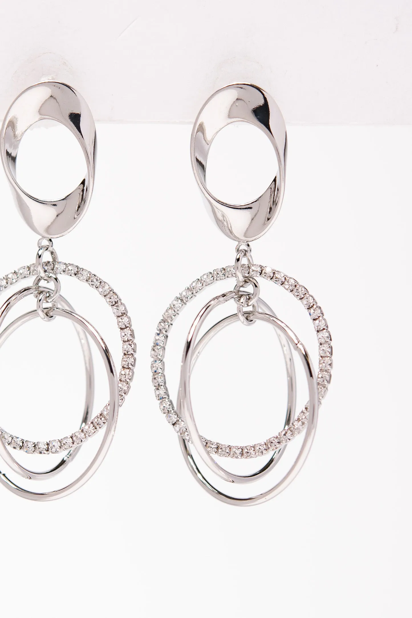 Clementine White Gold Plating Earrings - Silver