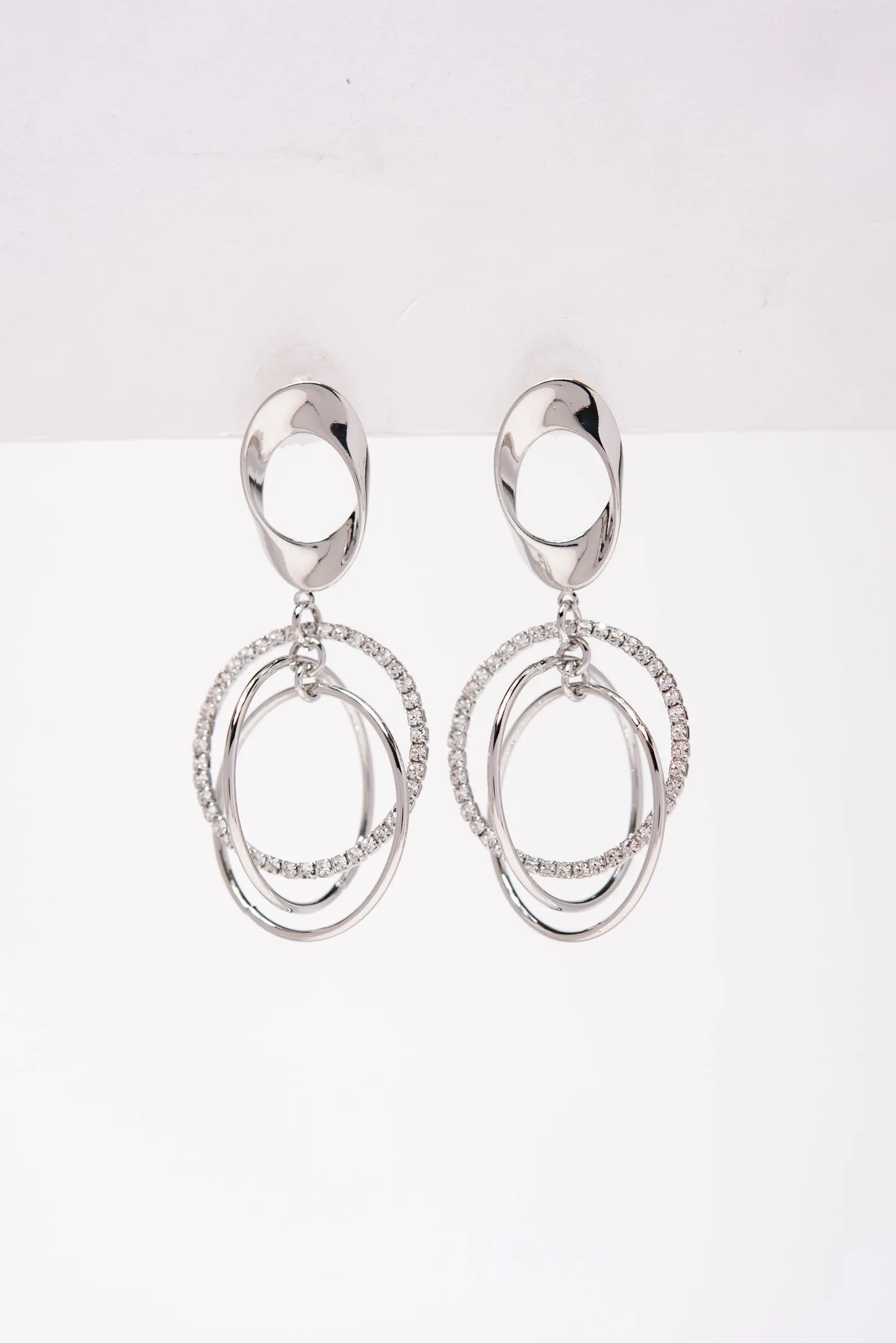 Clementine White Gold Plating Earrings - Silver