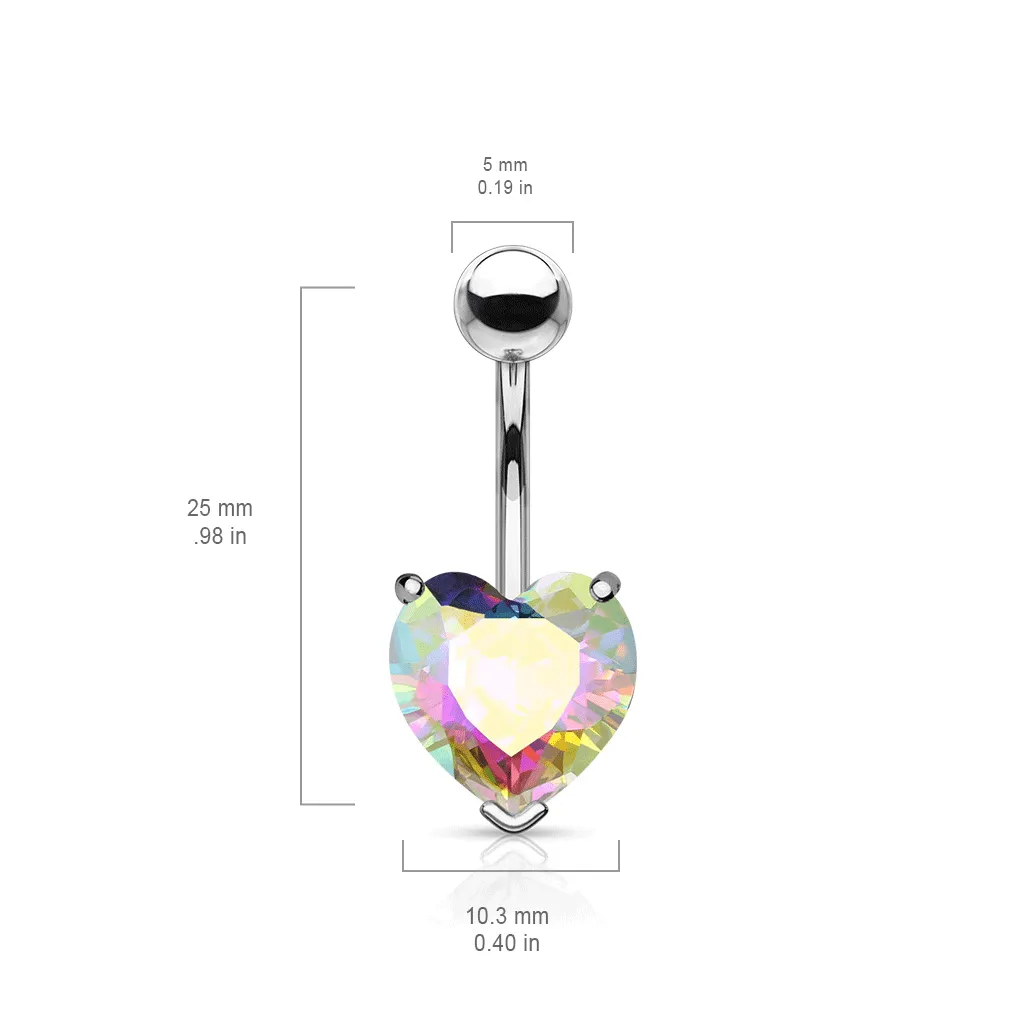 Clouded Hearts Belly Bar with Gold Plating