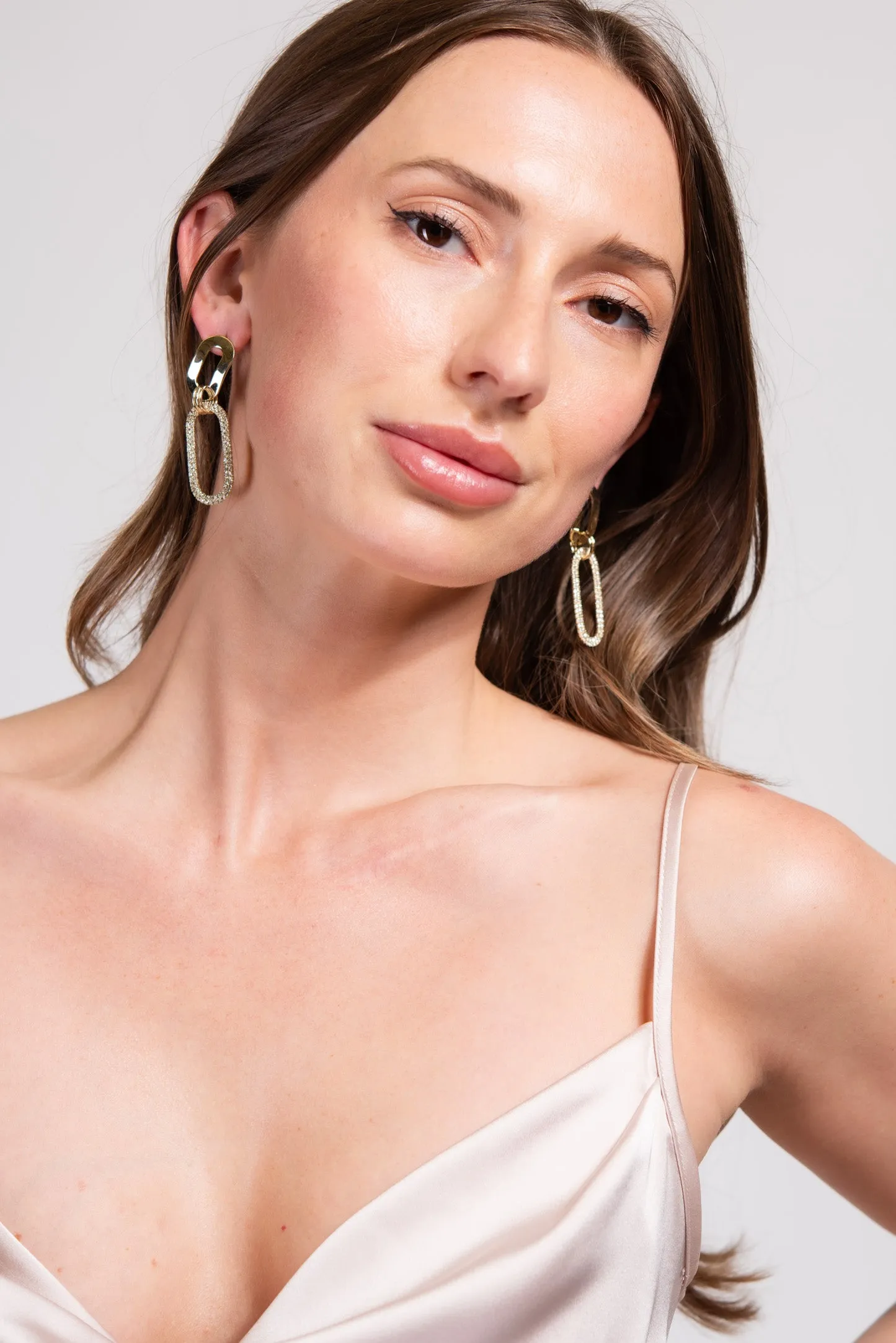 Cora Cubic Dangle Earrings - Gold