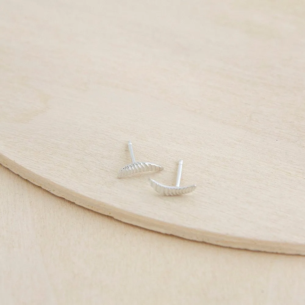 Crescent Stud Earrings - Sterling Silver