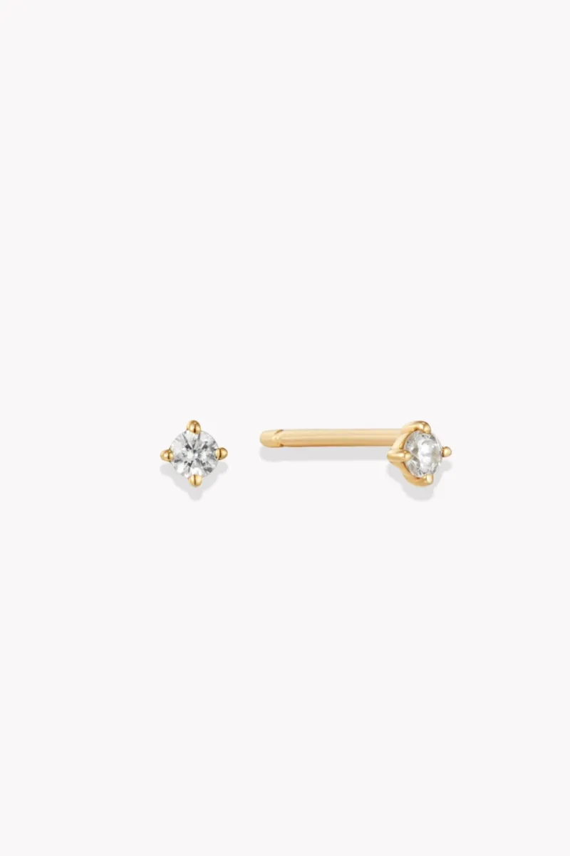 Dainty Shimmer Stud - Solid 14ct Gold