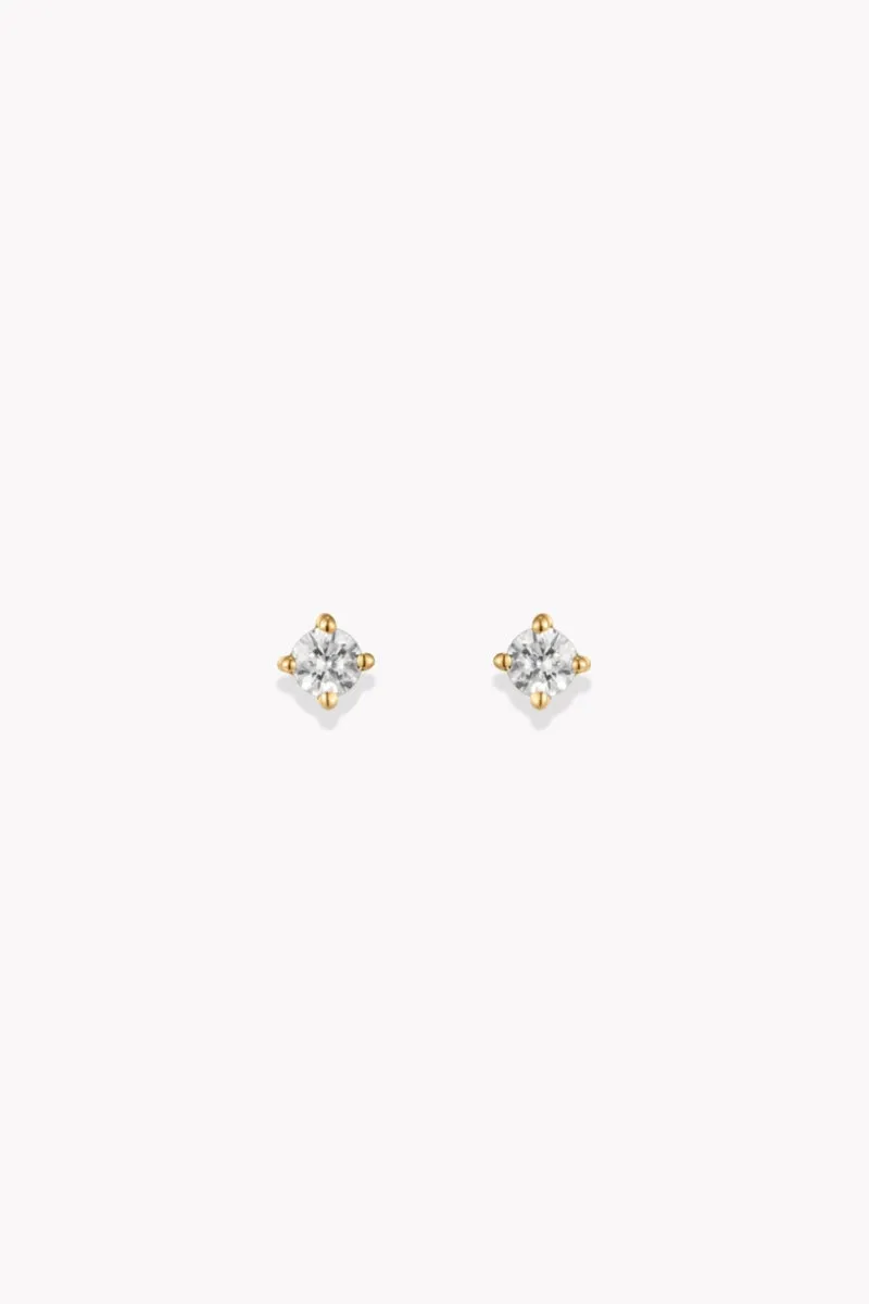 Dainty Shimmer Stud - Solid 14ct Gold